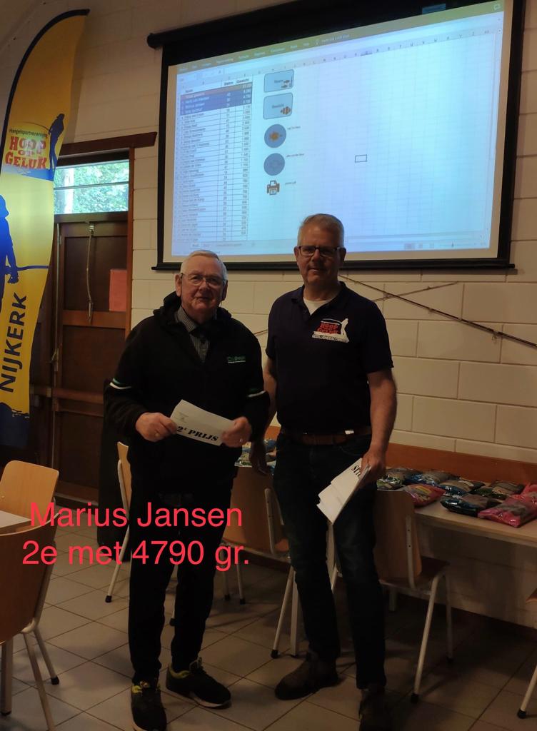 Marius Jansen met 4.790 gram