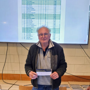 Joop Jansen, winnaar van vak A en dagwinnaar van competitie 10.